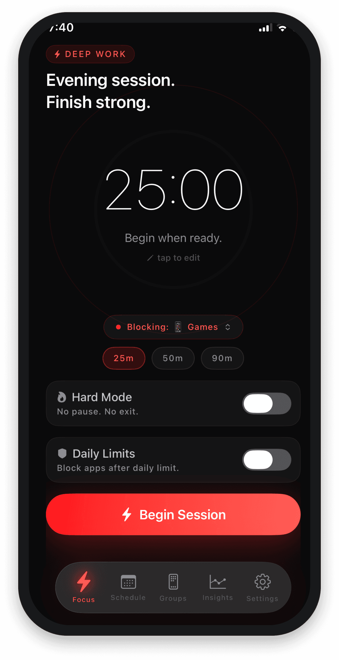 Endless Timer Session